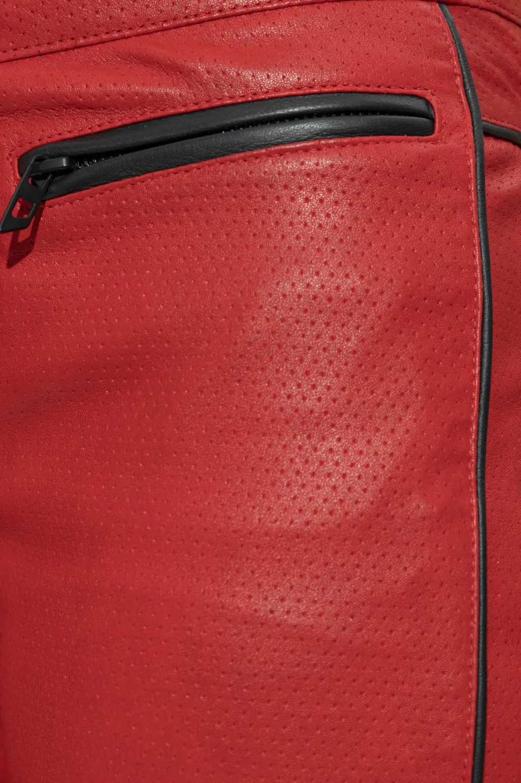 L-Insey Perforated Stretch Leather Biker Pants