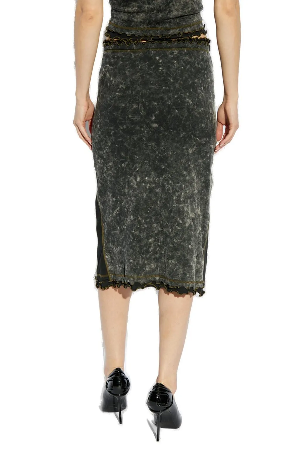 O-Meno High Waist Midi Skirt