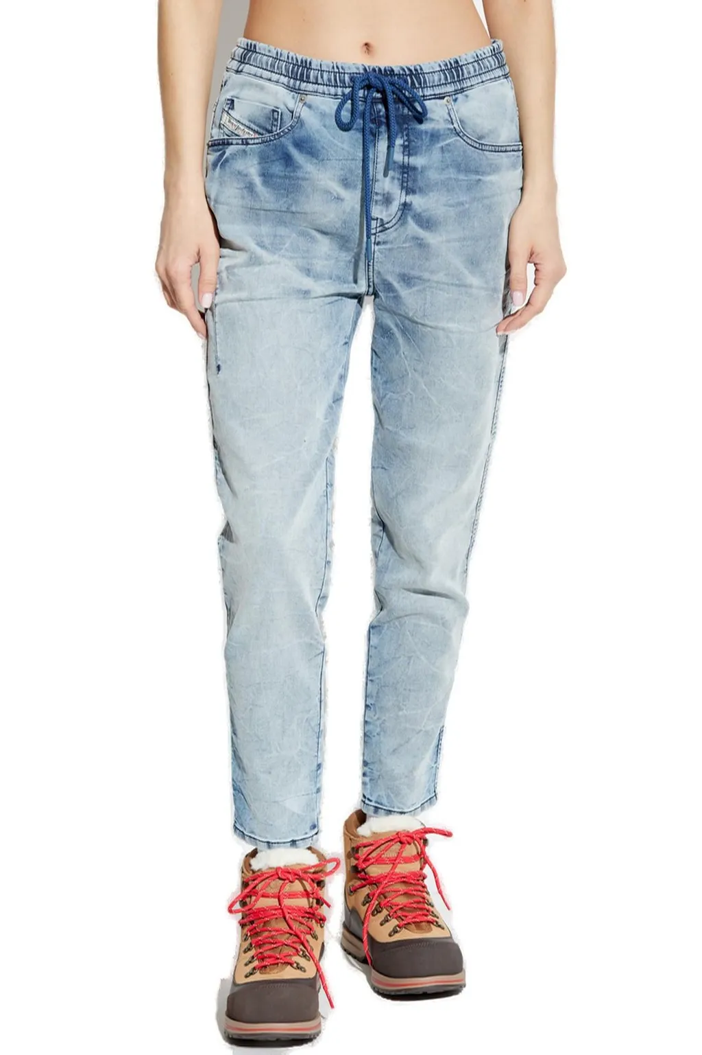 2041 D-Fayza Boyfriend Cut Drawstring Jeans