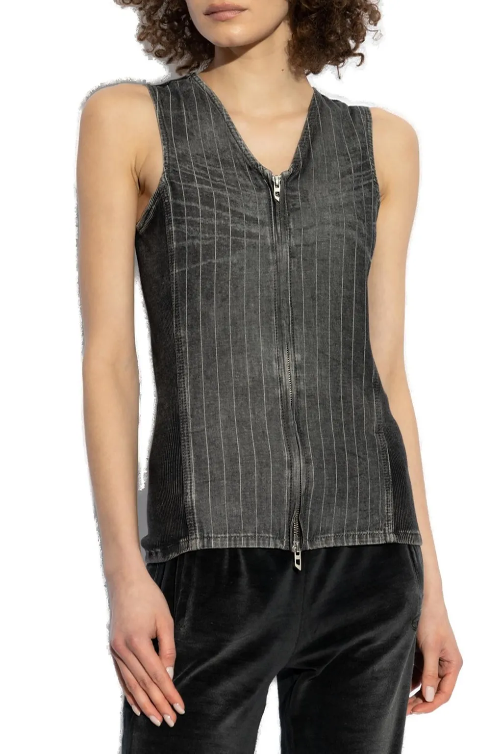De-Nessi-S Zipped Tank Top