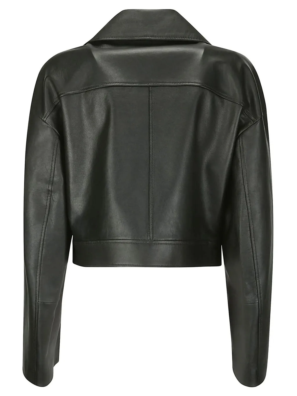Zip Detailed Leather Jacket