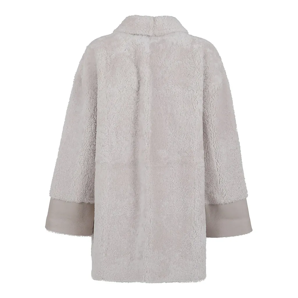 Double-Breasted Shearling Coat