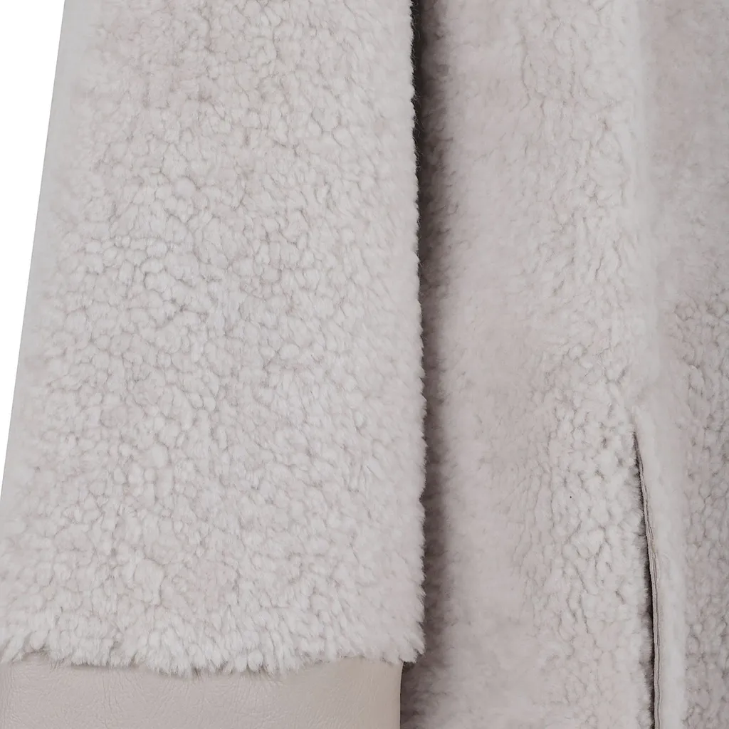 Double-Breasted Shearling Coat