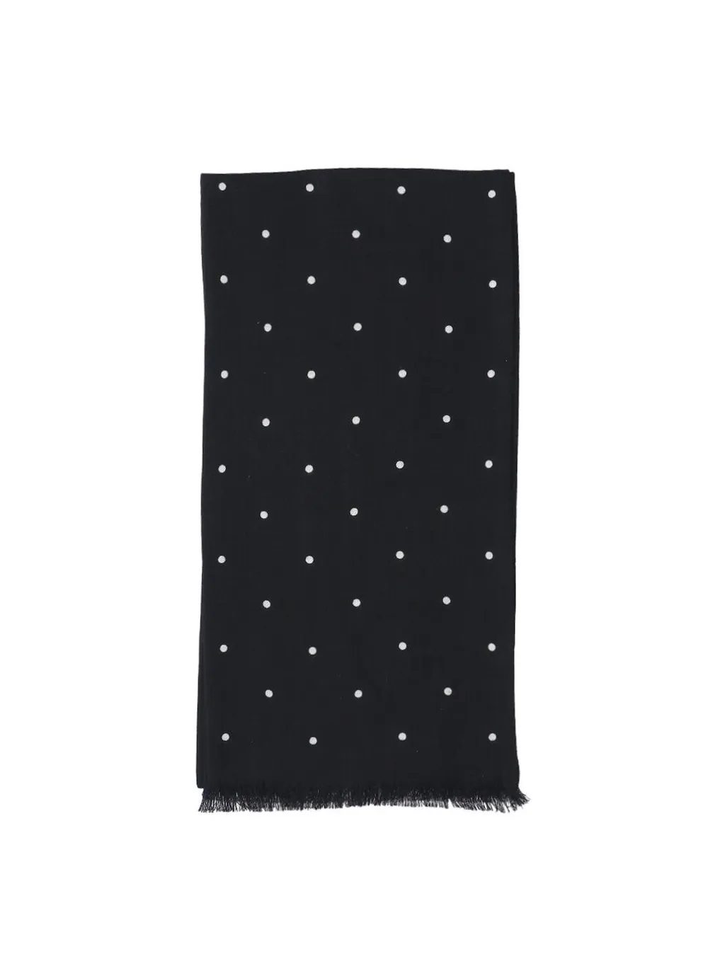 Dot Printed Frayed Scarf