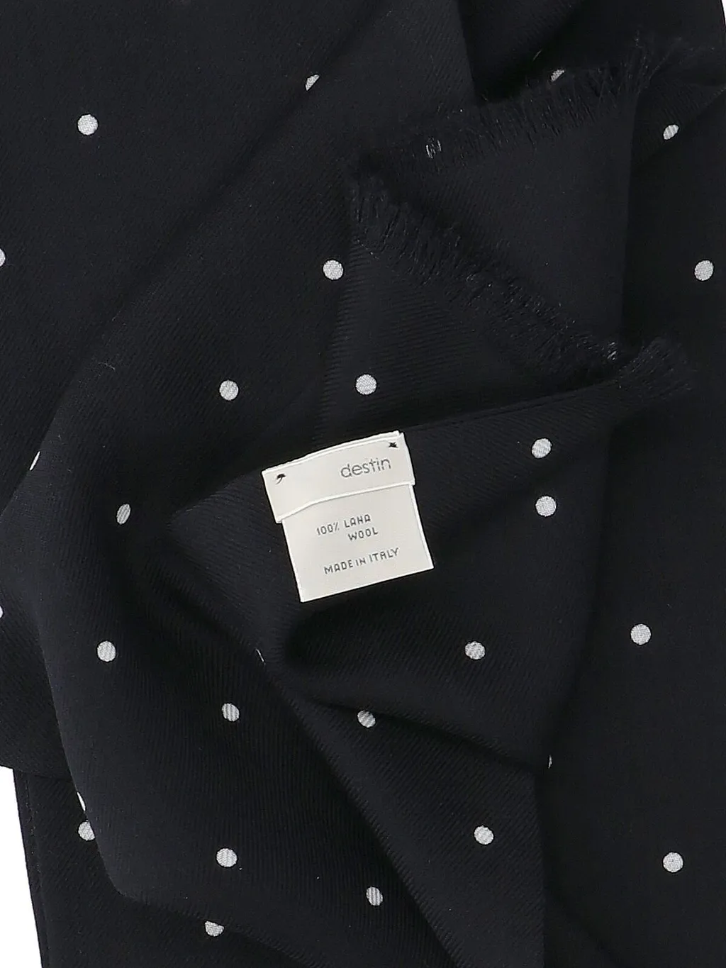 Dot Printed Frayed Scarf