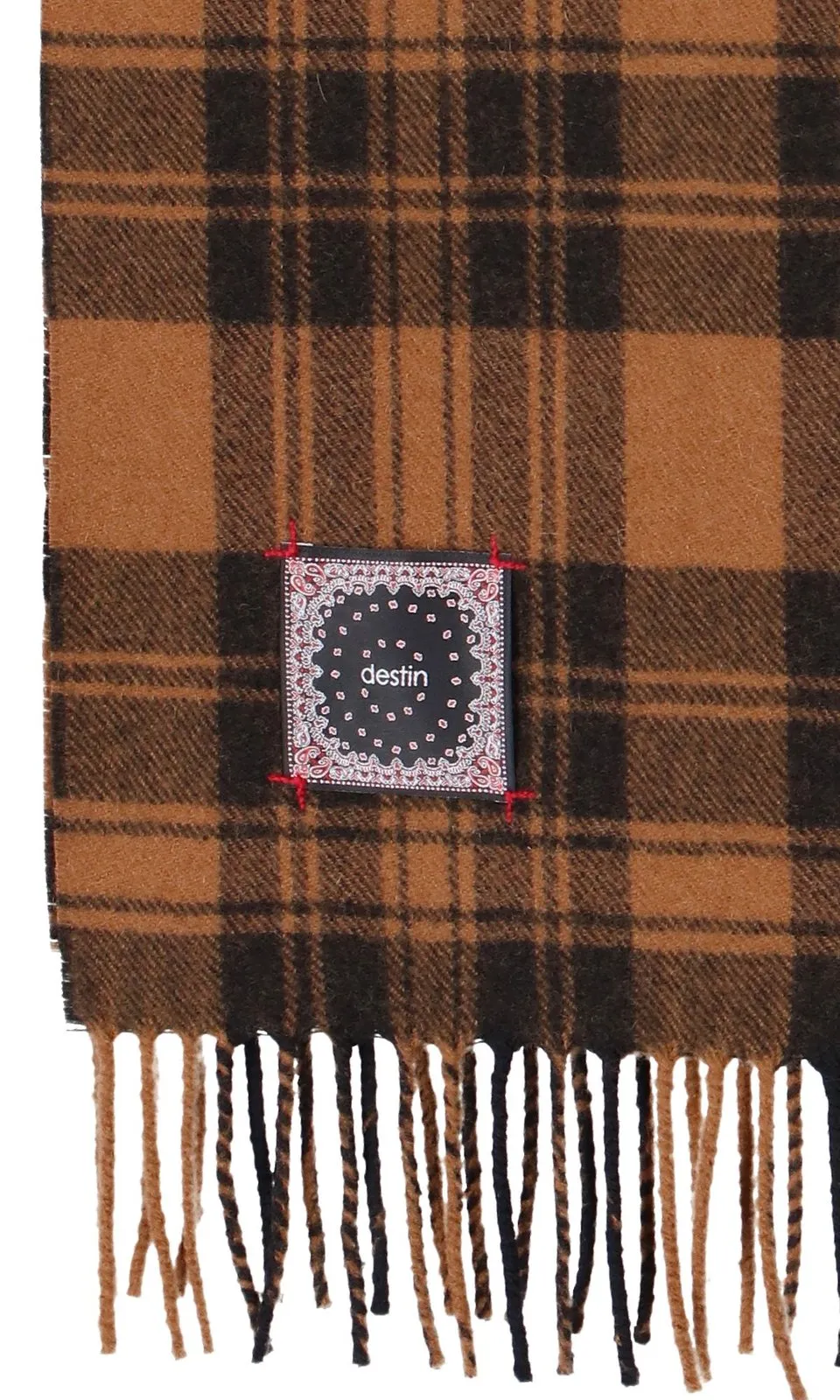 Checked Fringed Edge Scarf