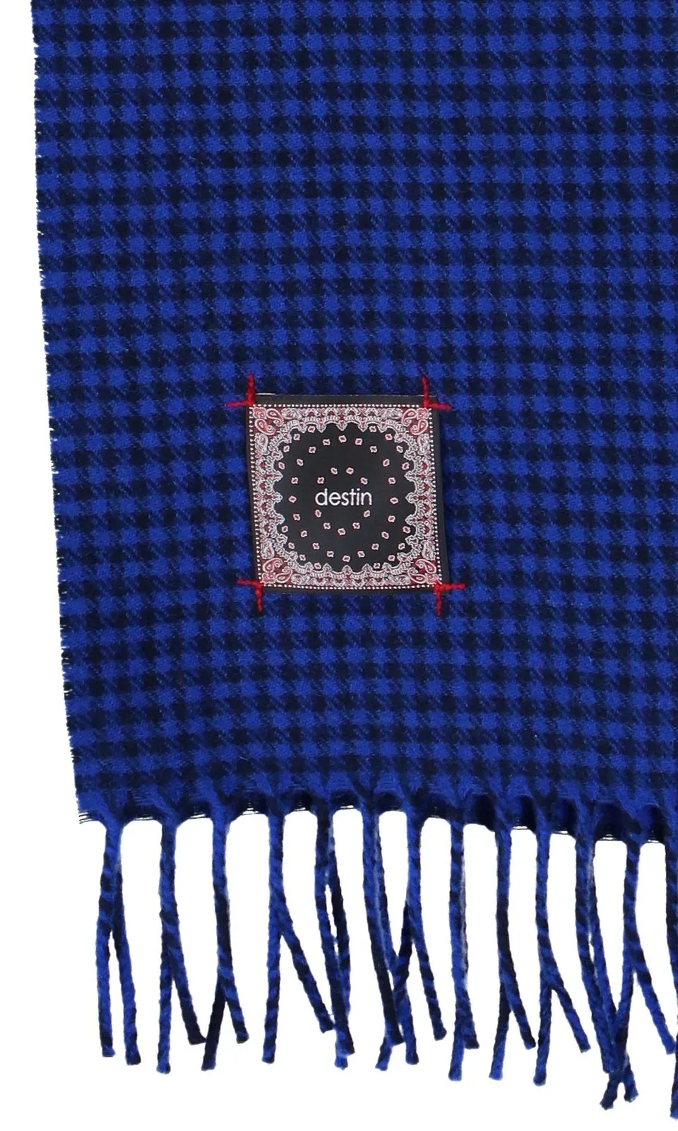 Logo Patch Fringed Scarf