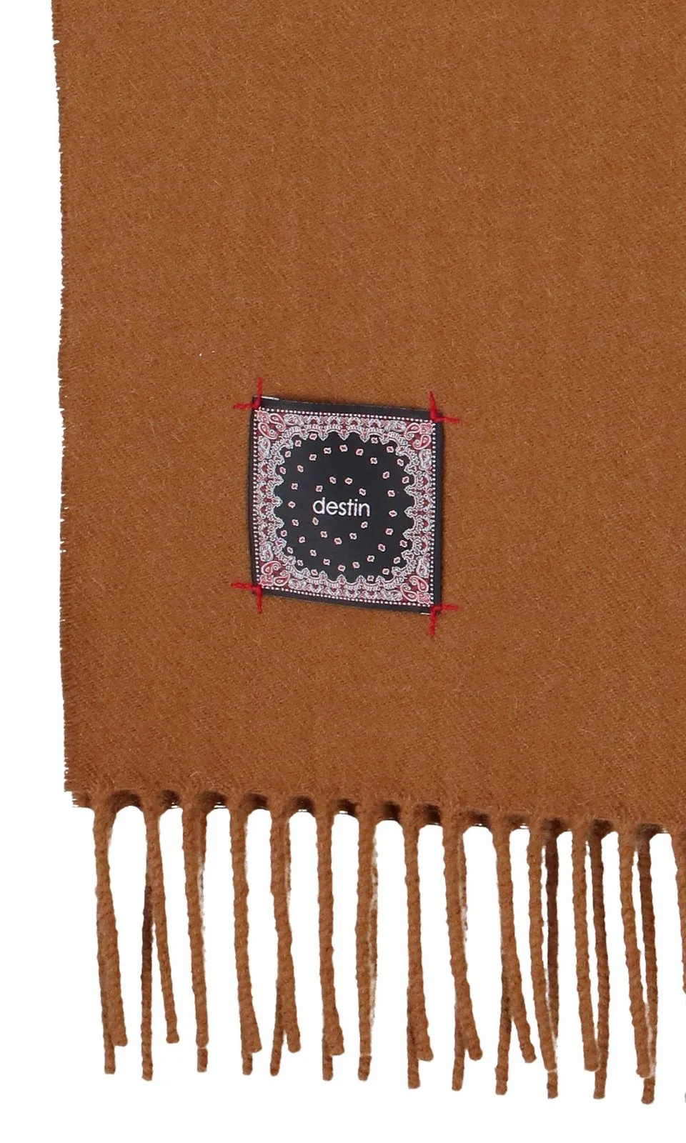 Logo Patch Fringed Scarf