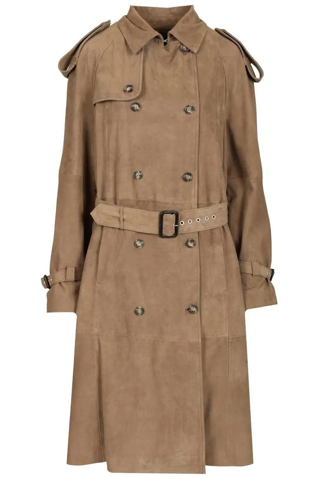 Belted Suede Trench Coat