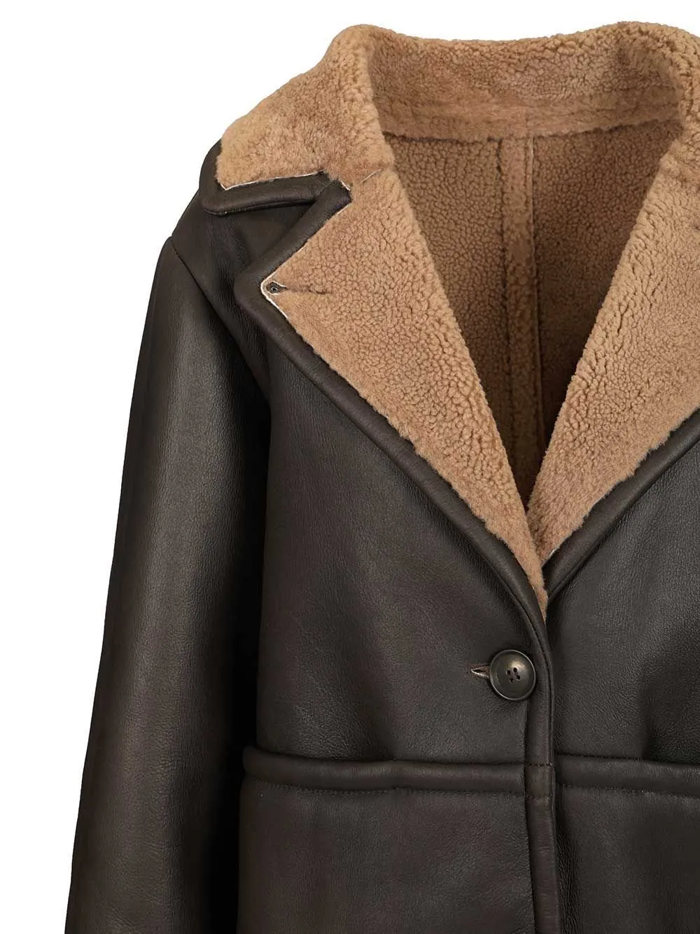 Shearling V-Neck Coat