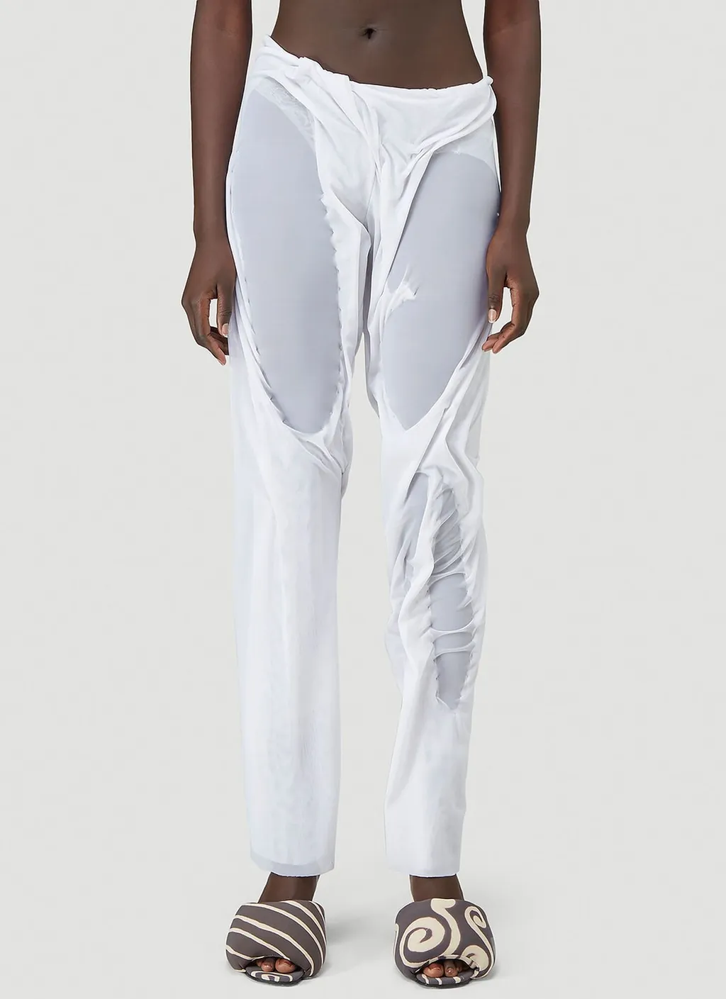 Wet-Look Twisted Pants