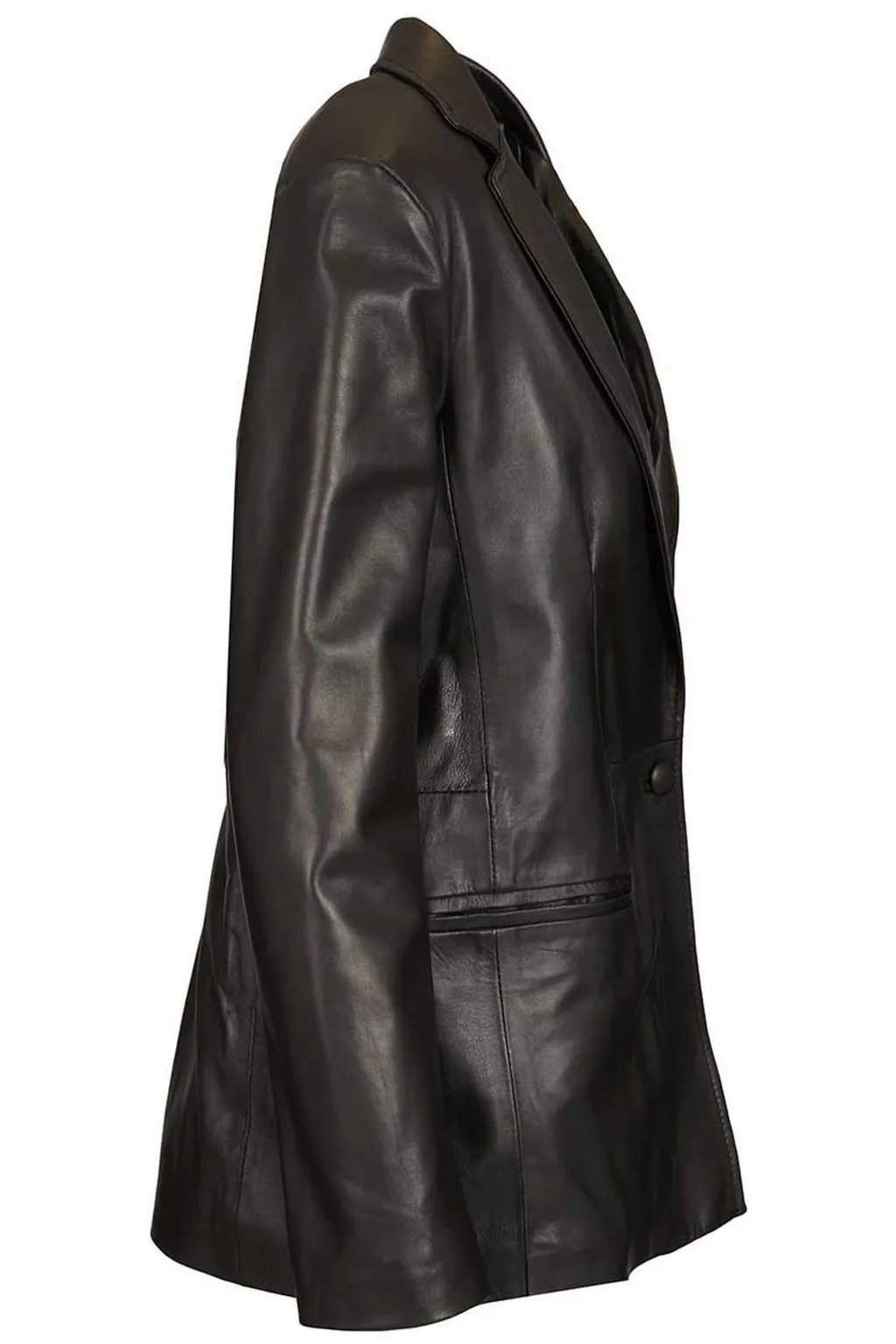 Single-Breasted Leather Jacket