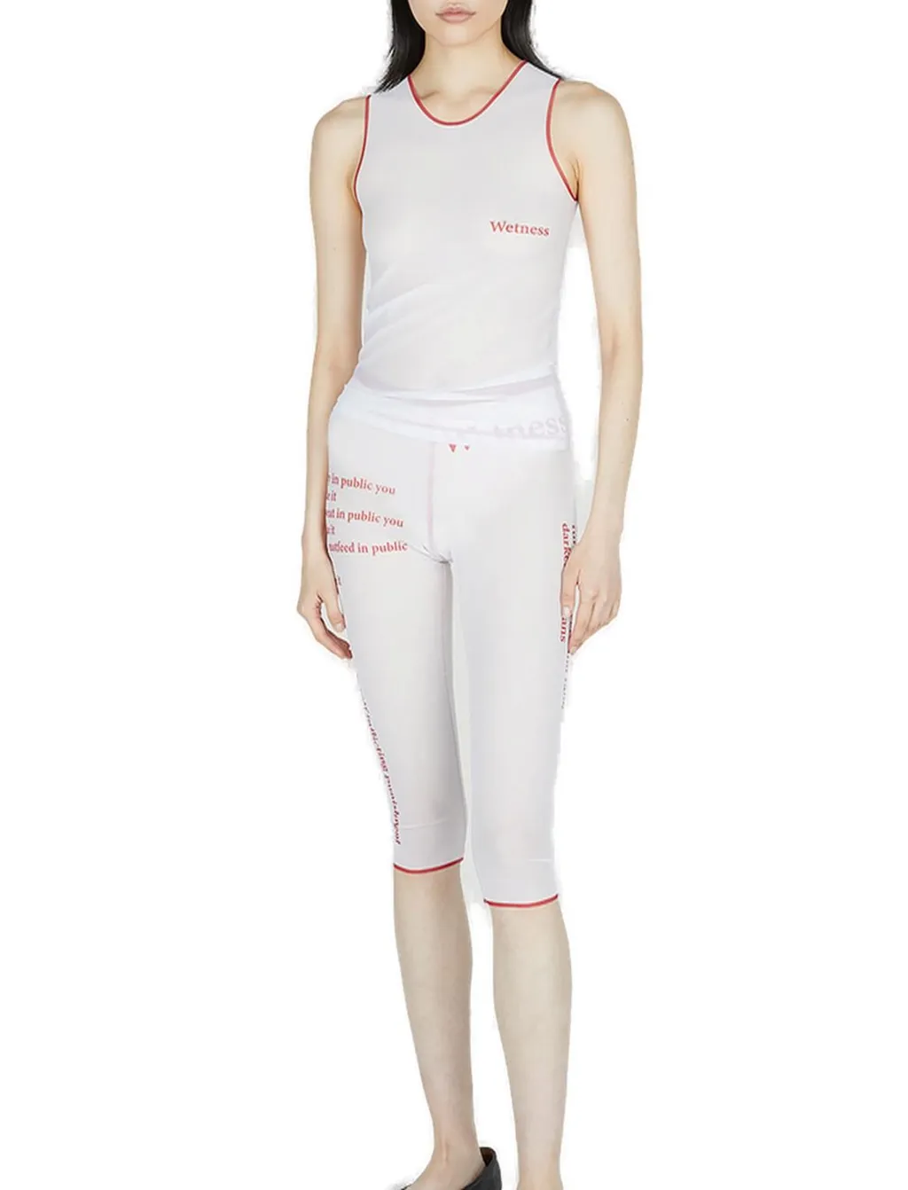 Wet Script Elasticated Waistband Biker Shorts