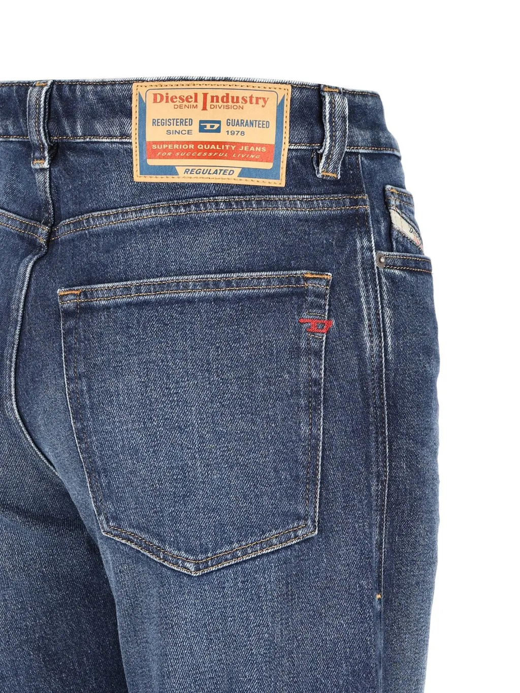 Logo Patch Straight-Leg Jeans