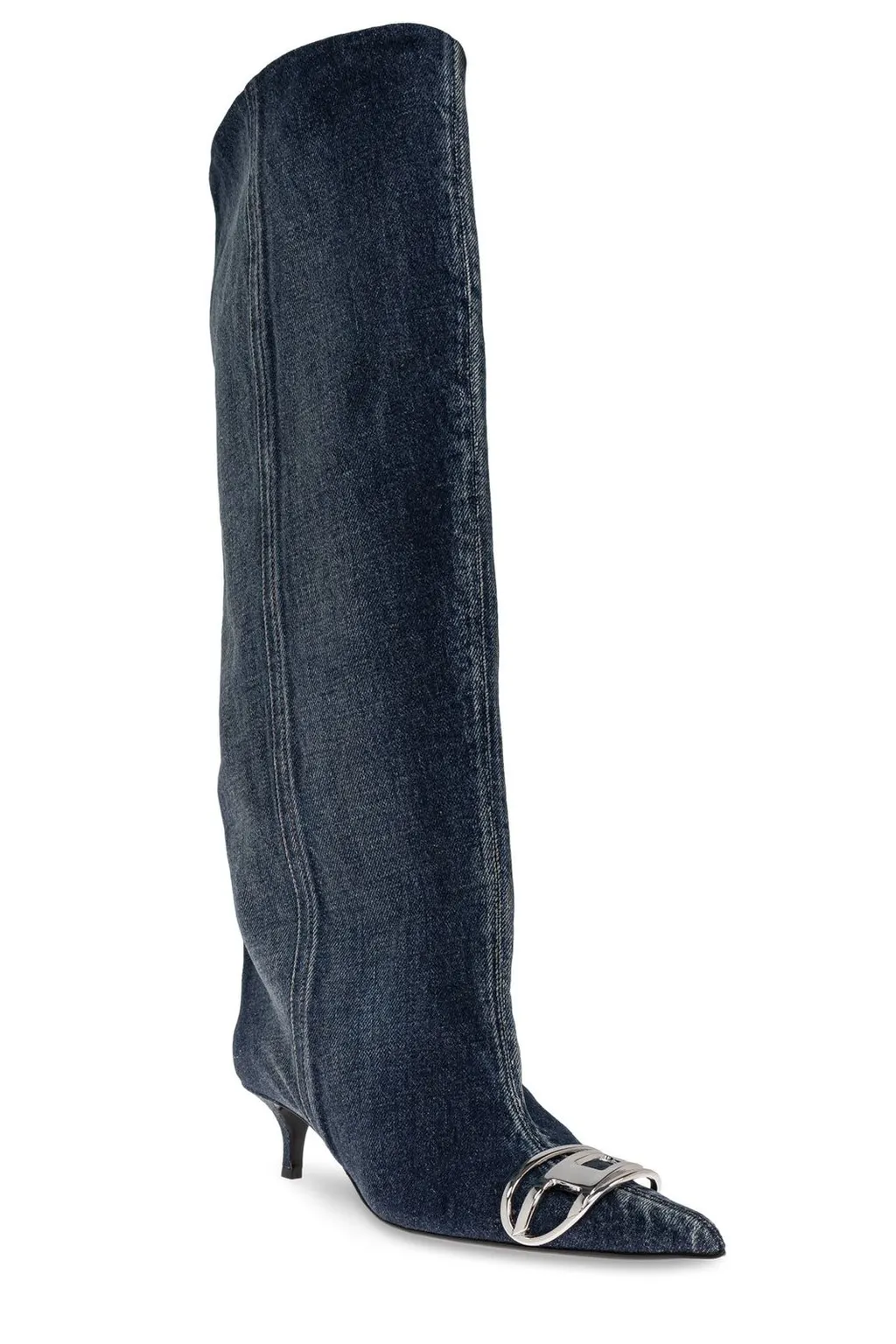 Pointed Toe Denim Boots