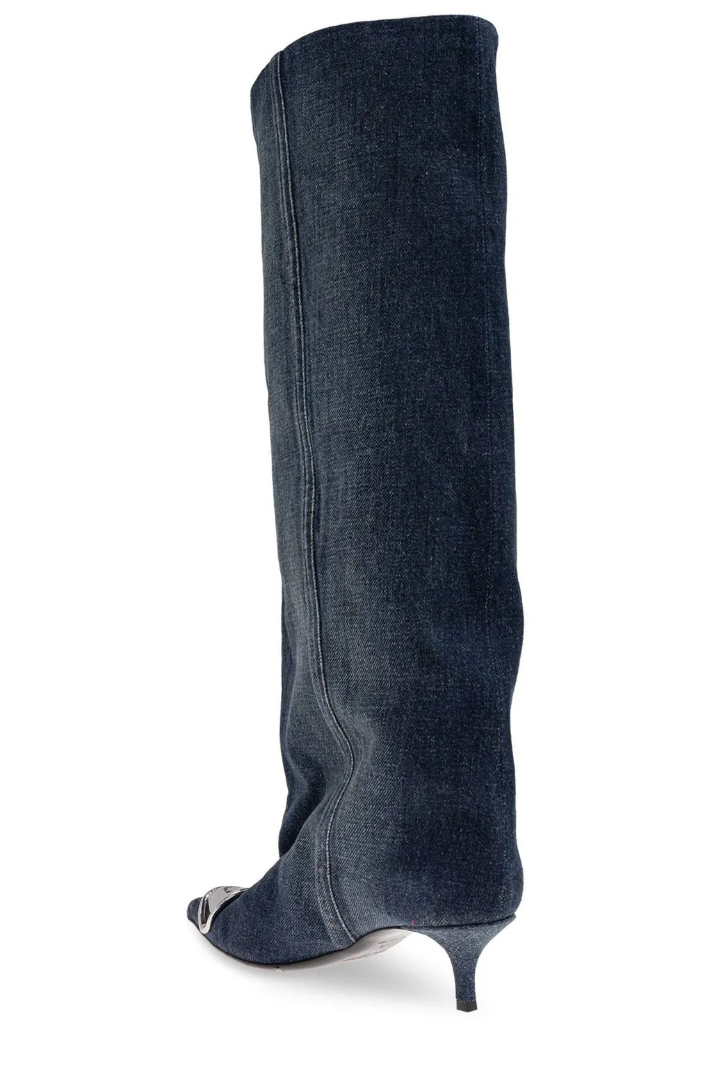 Pointed Toe Denim Boots