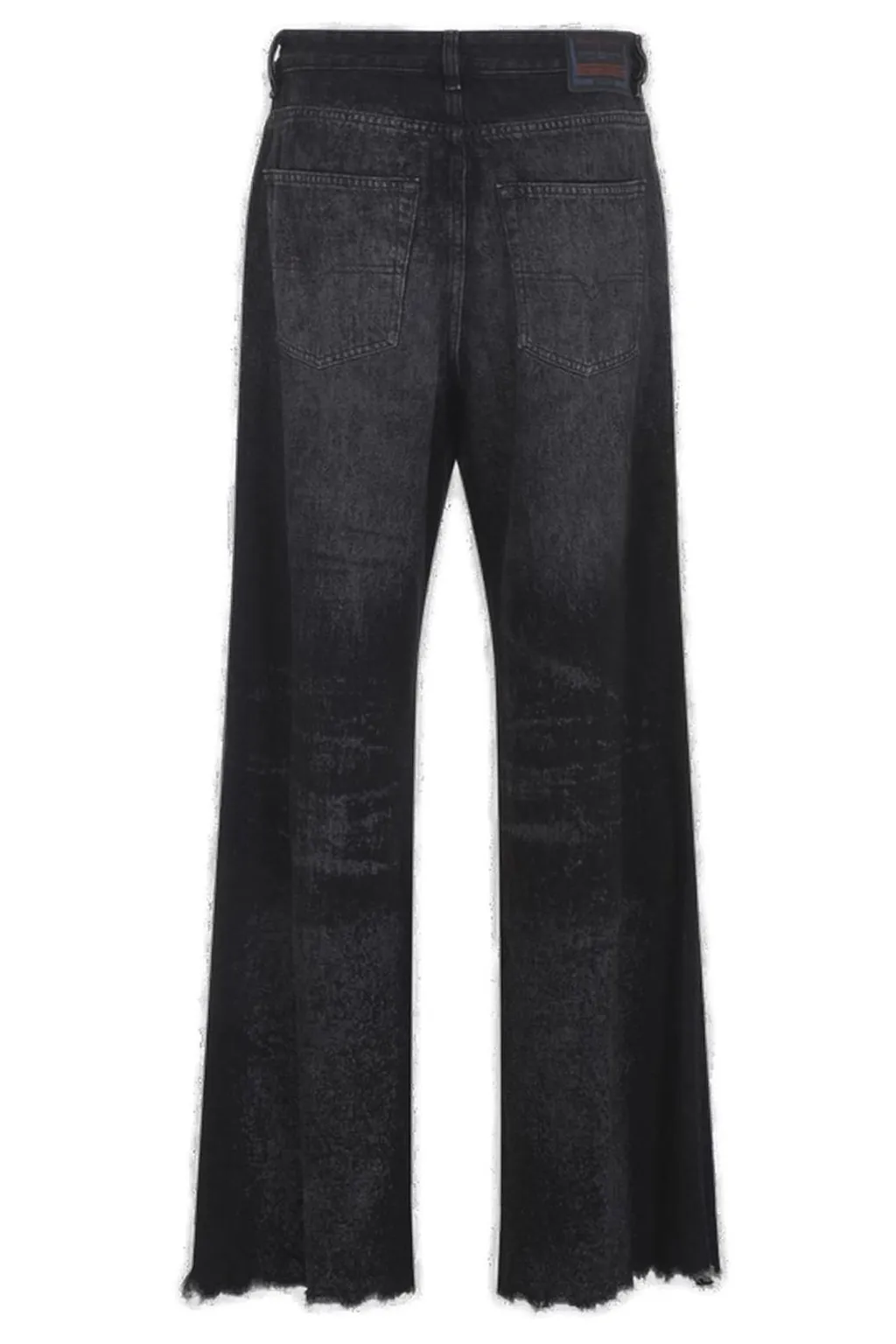 Straight-Leg Frayed-Hem Jeans