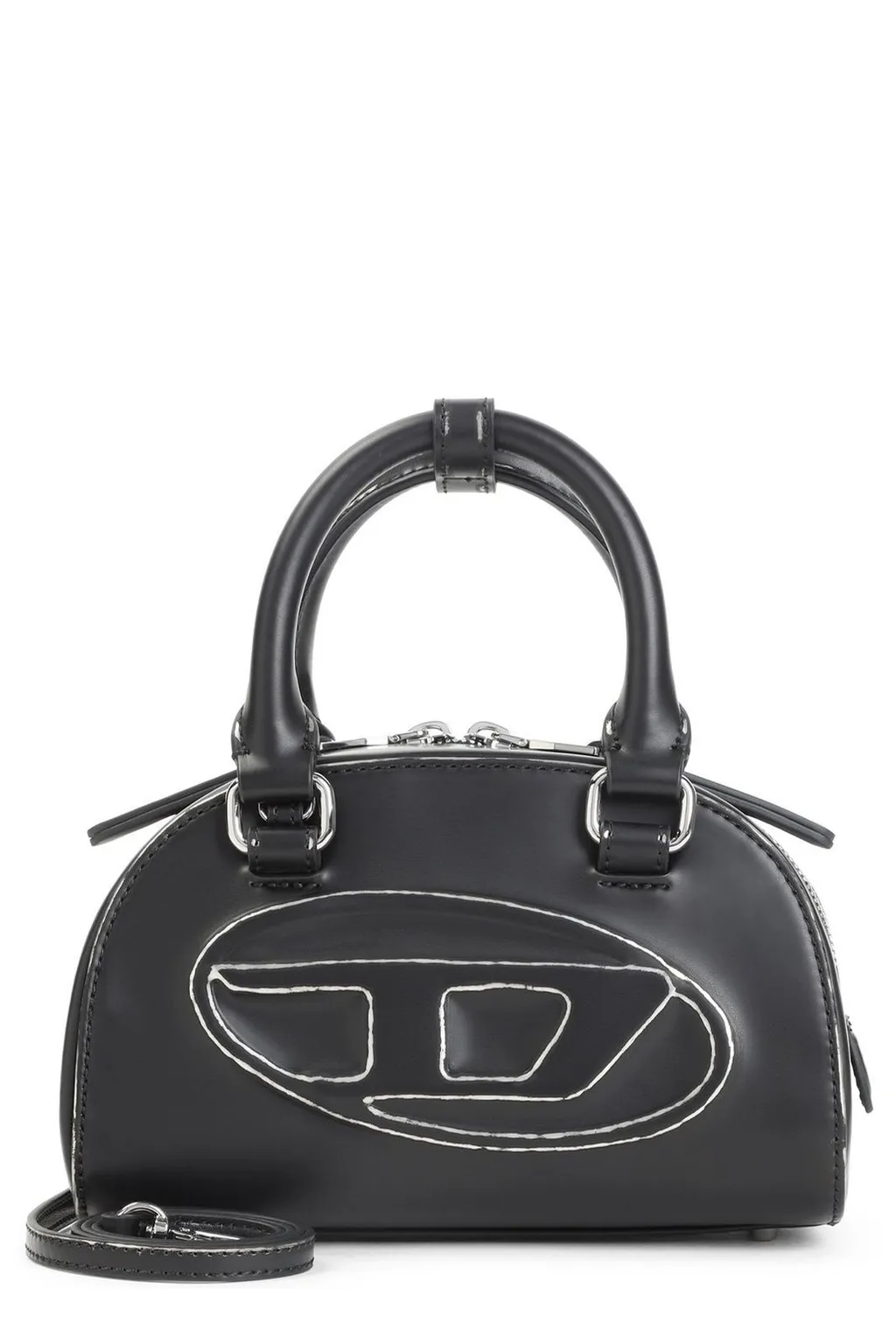 Logo Debossed Zipped Top Handle Bag