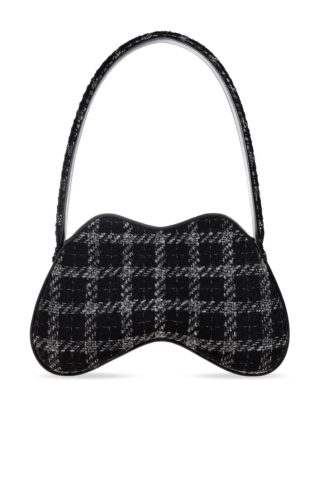 Houndstooth Motif Double-D-Shoulder Bag