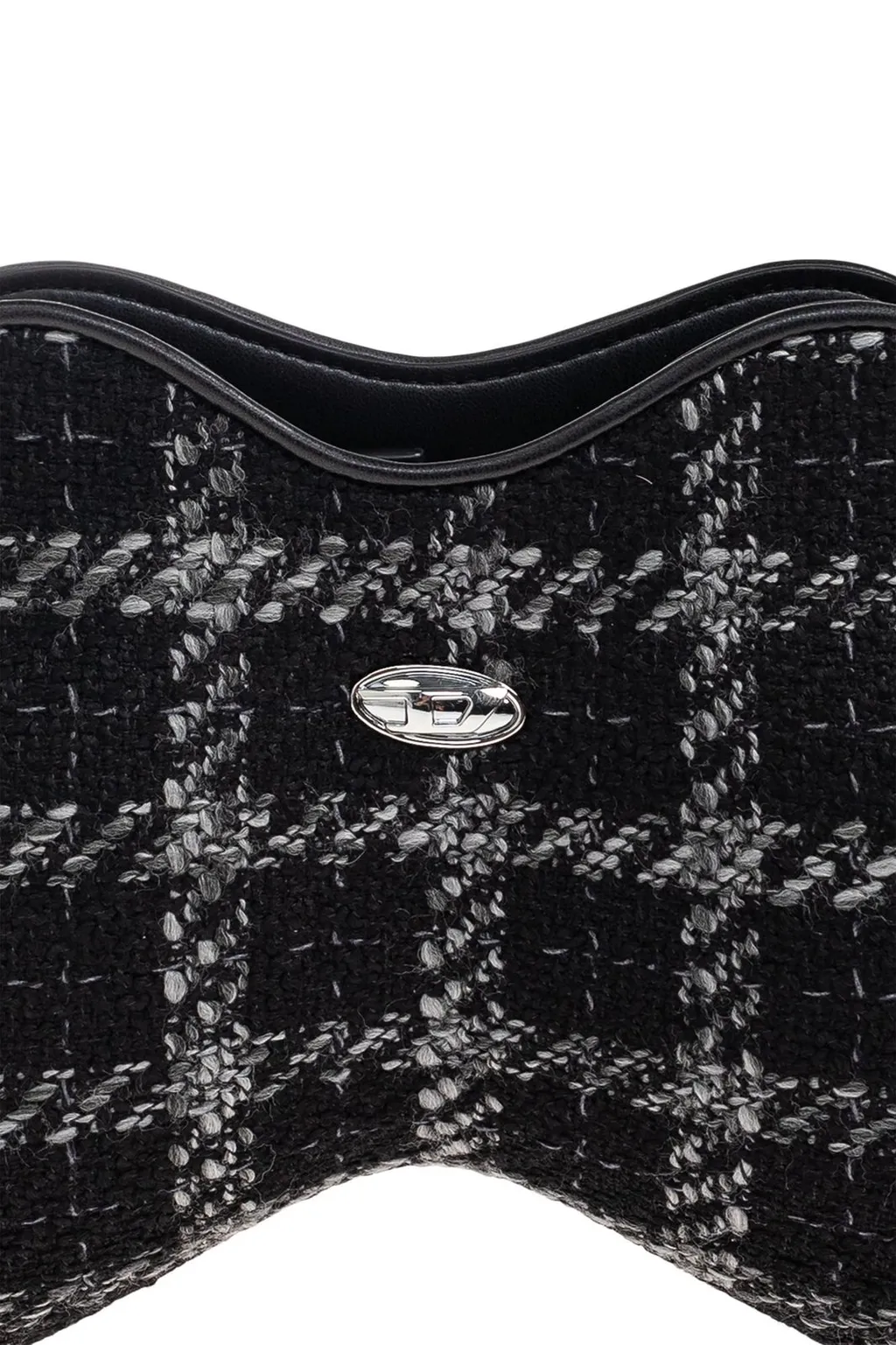 Houndstooth Motif Double-D-Shoulder Bag