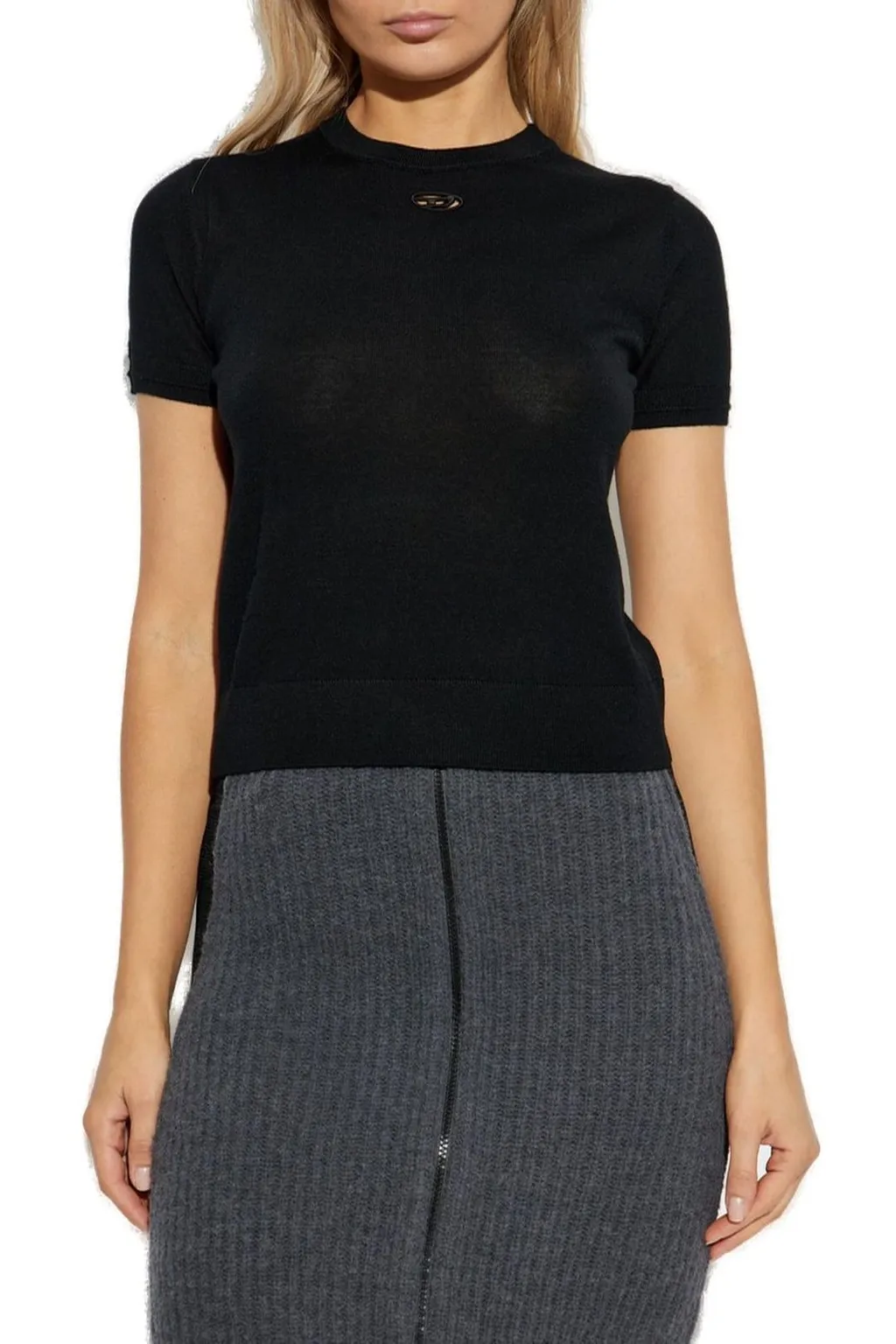 M-Aline Logo Embroidered Knitted Top