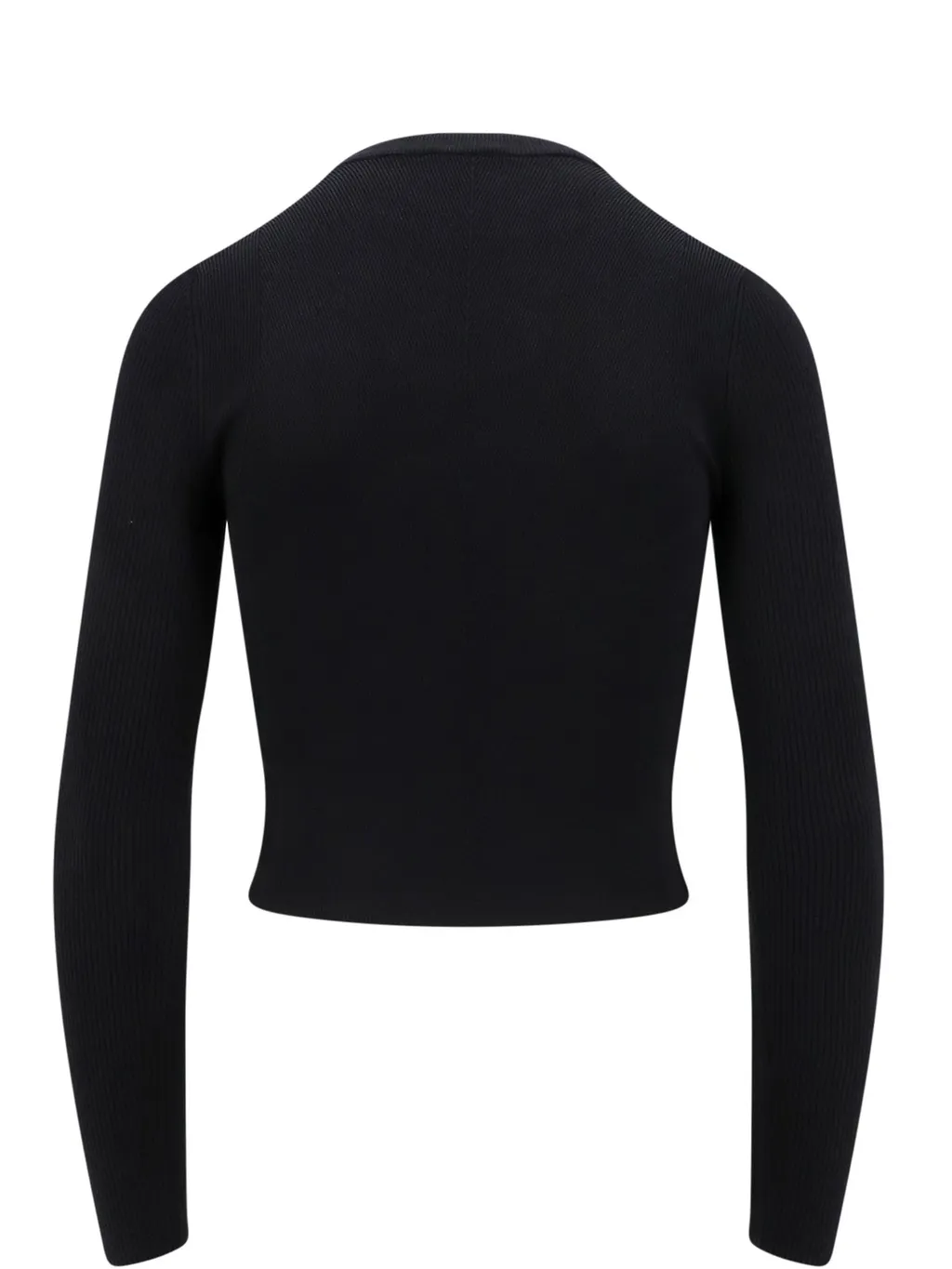 M Valary Logo Plaque Cropped Ribbed Top
