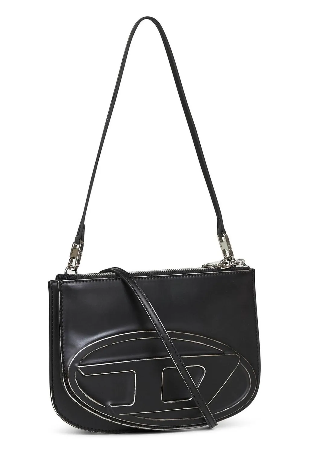 Logo Detailed Zipped Shoulder Bag