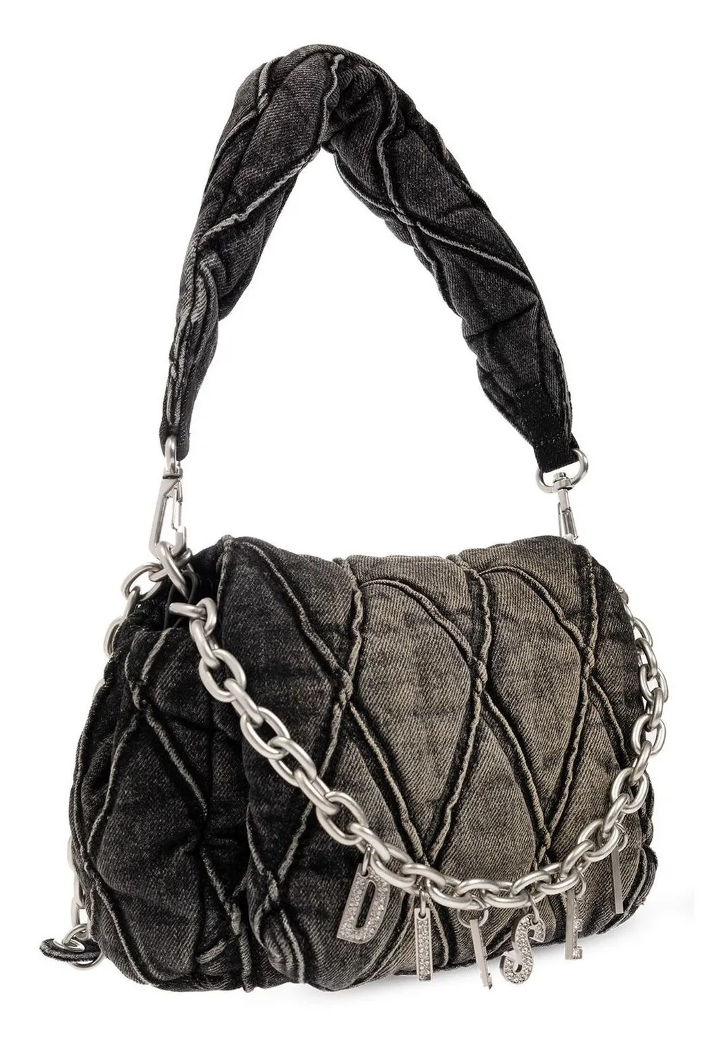 Charm D Denim Shoulder Bag