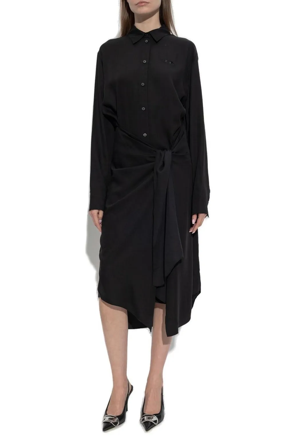 D-Iletta Long Sleeve Buttoned Dress