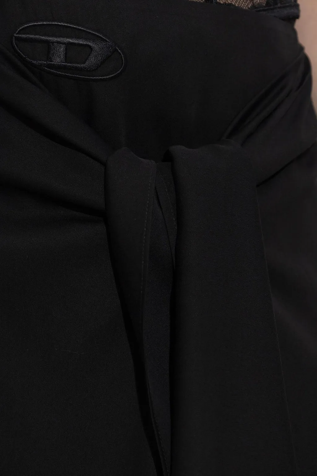 Logo Plaque Draped Skirt