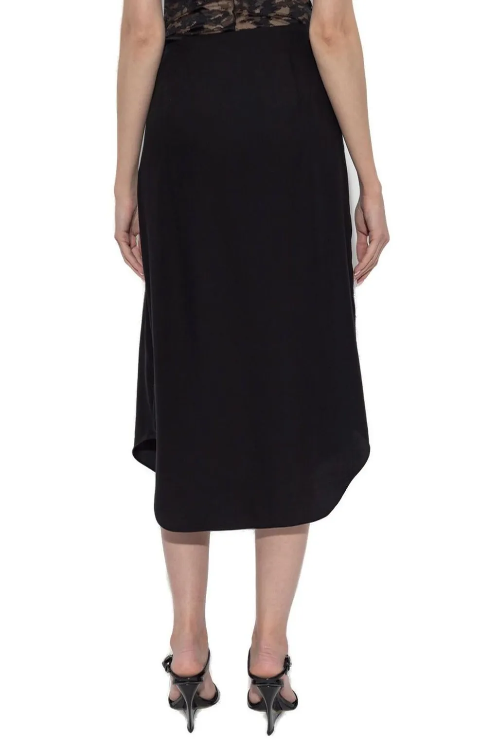 Logo Plaque Draped Skirt
