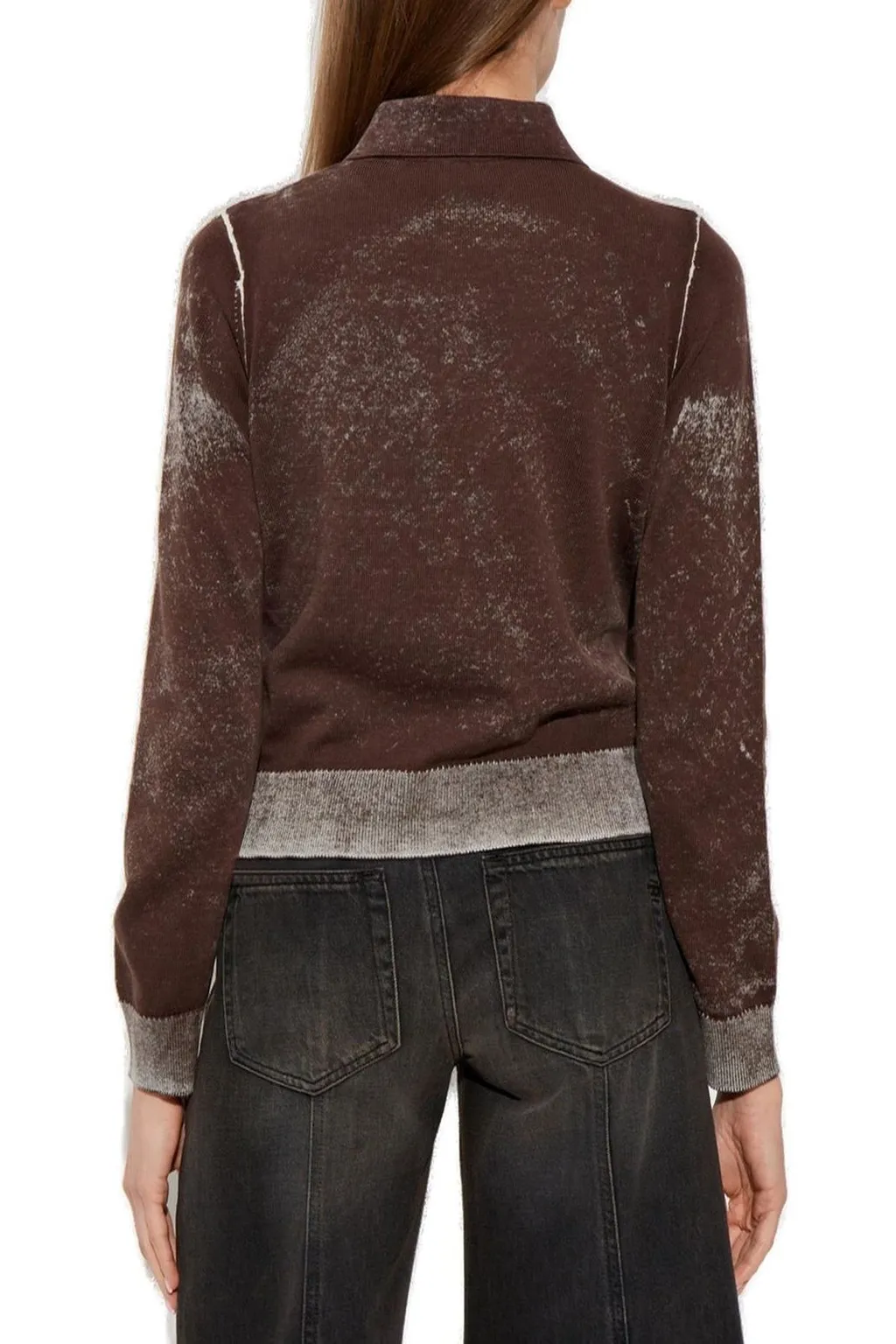 M-Loren Faded Reverse Printed Cardigan