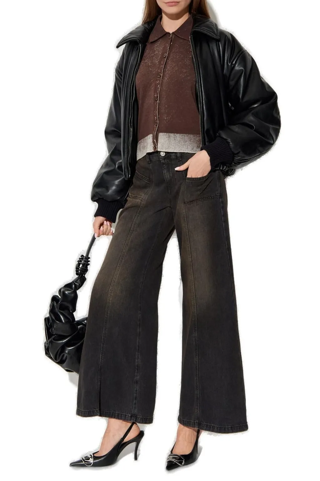 M-Loren Faded Reverse Printed Cardigan