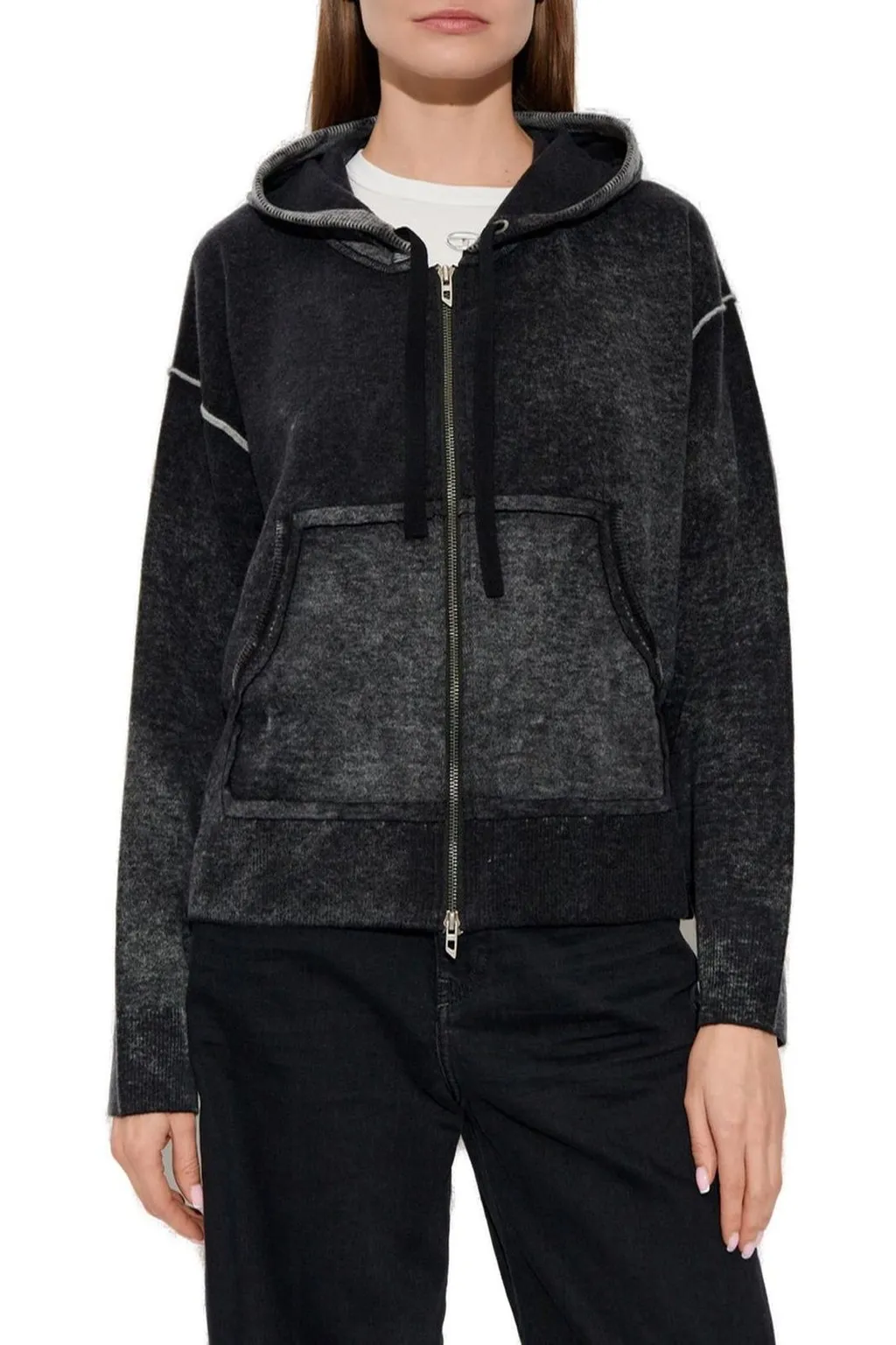M-Hermine Zip-Up Knitted Hoodie
