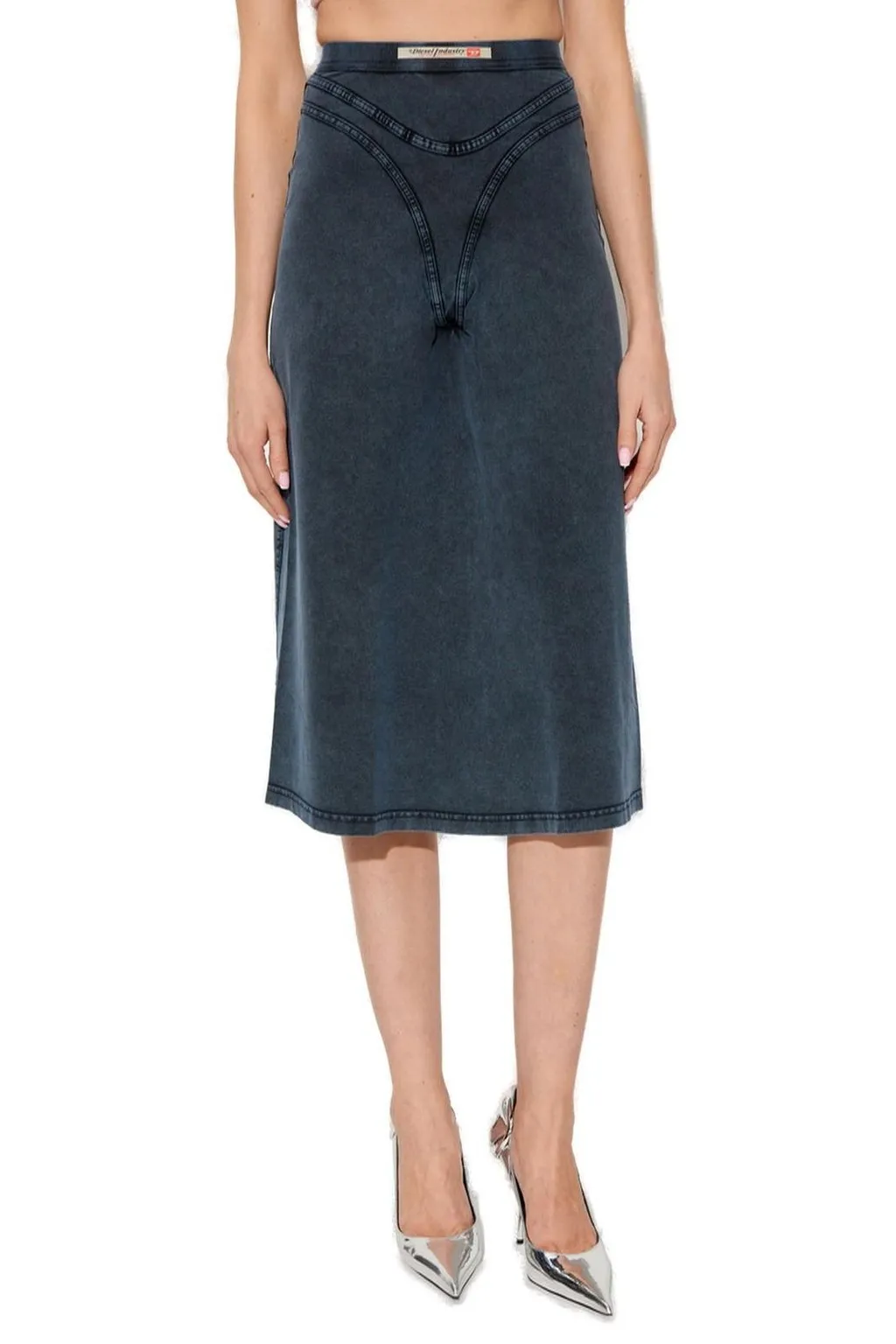 O-Alline Logo Patch Midi Skirt