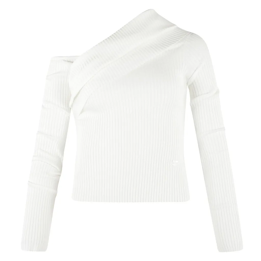 One-Shoulder Knitted Twist Top
