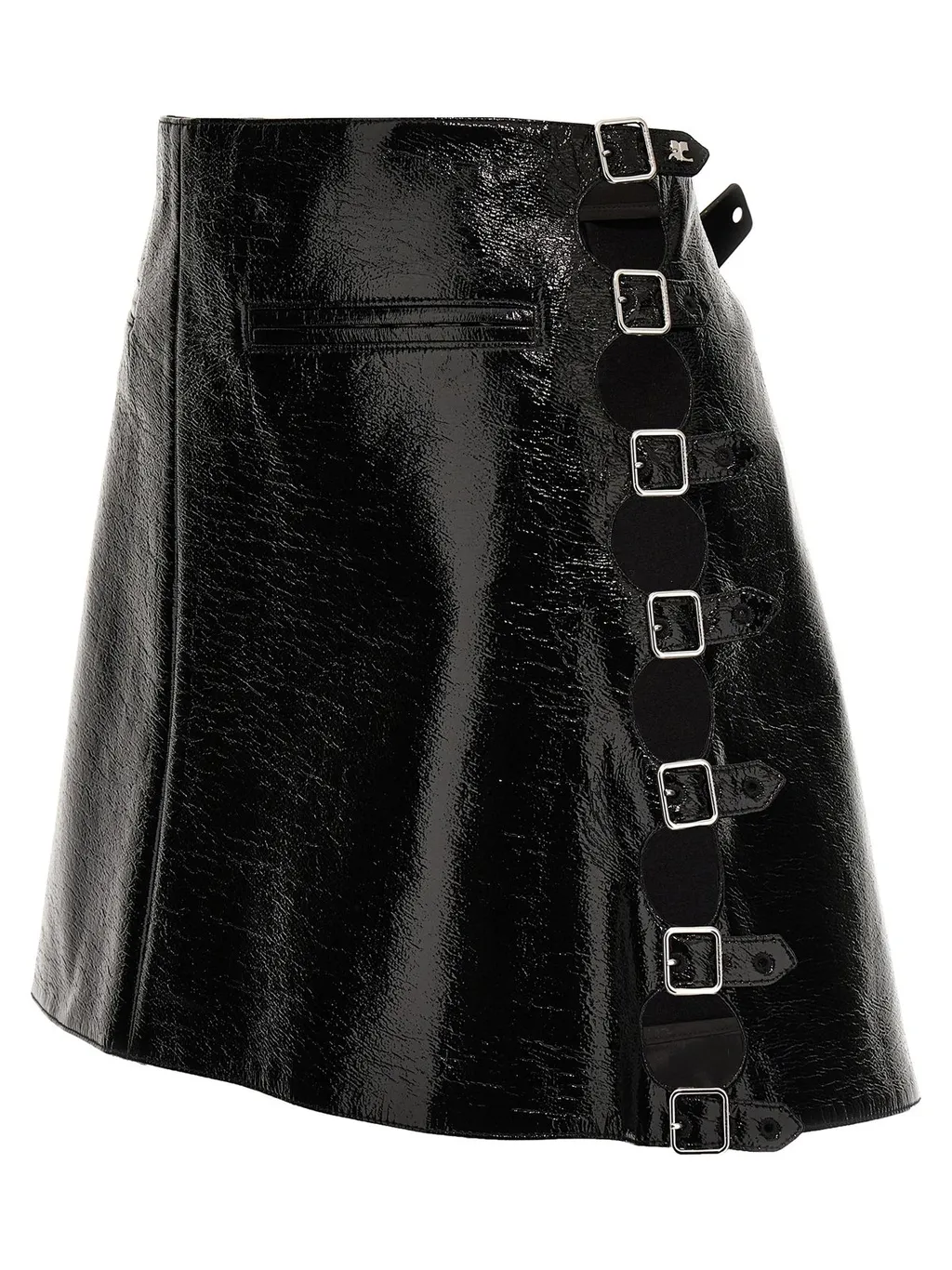 Multi Sangle Vinyl Mini Skirt