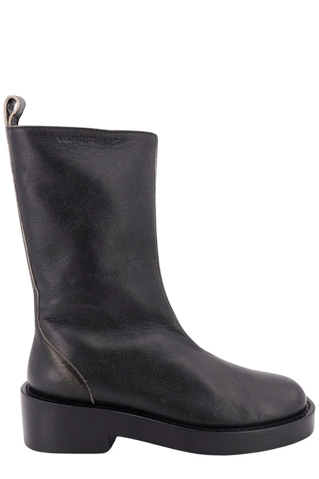 Zip Detailed Round Toe Ankle Boots
