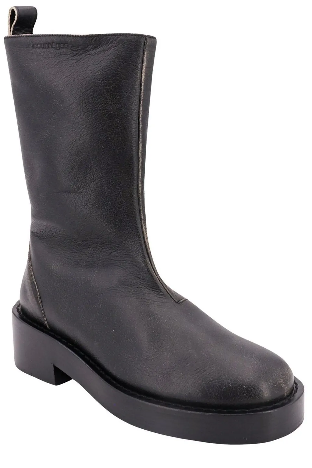 Zip Detailed Round Toe Ankle Boots