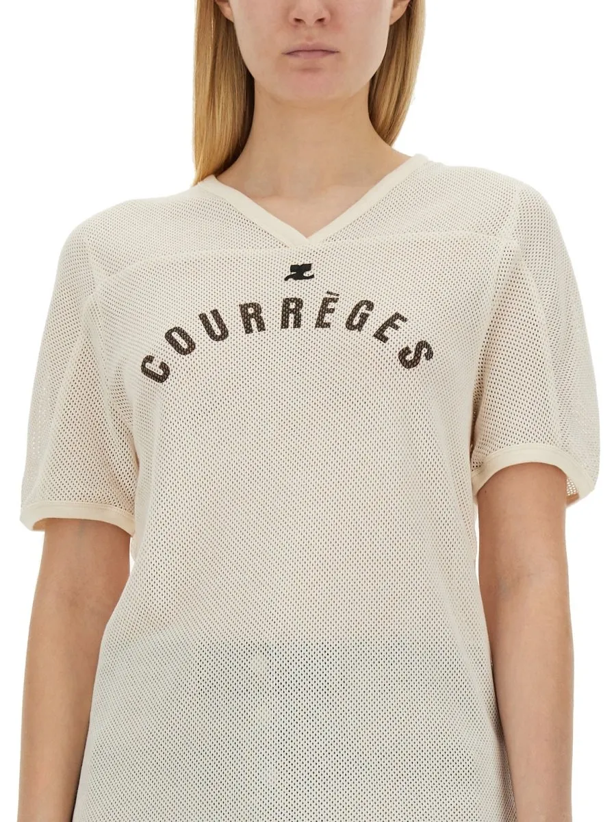 Logo Printed Mesh T-Shirt