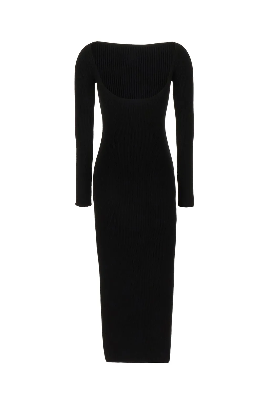 Shoulers Rib Knit Long Dress