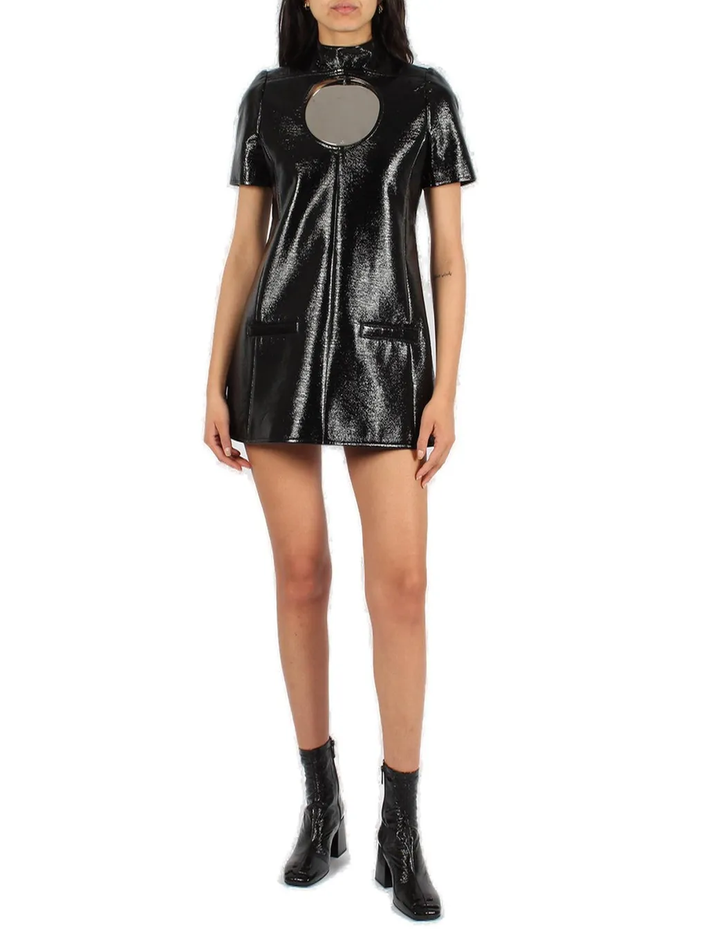 Cut-Out Short-Sleeved Mini Dress