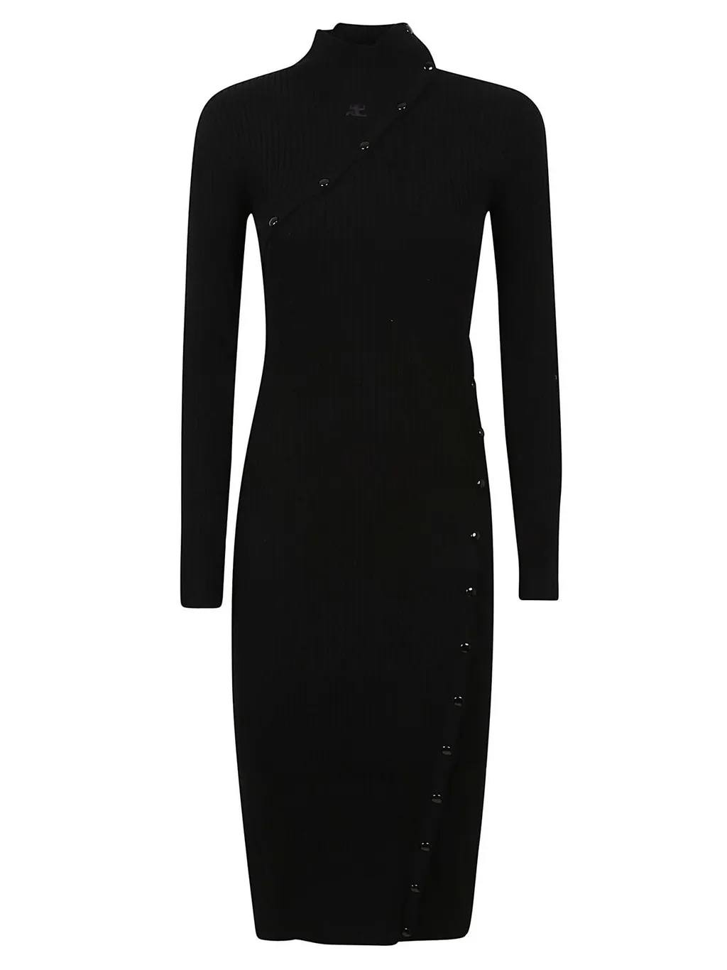 Turtleneck Ribbed Knit Dress