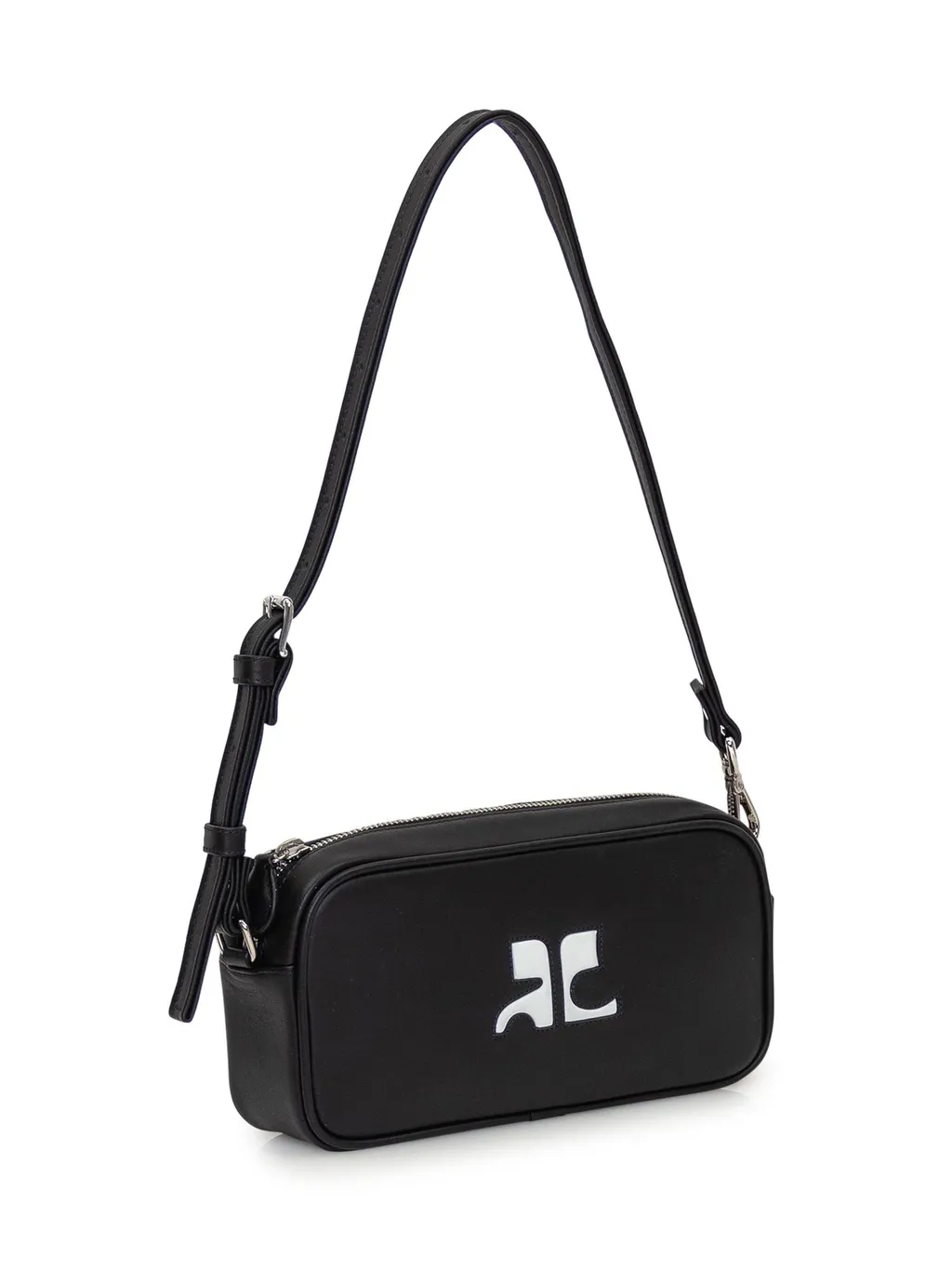 Logo Detailed Zipped Shoulder Bag