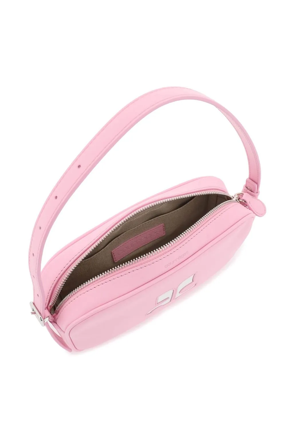 Logo Patch Zip-Up Shoulder Bag