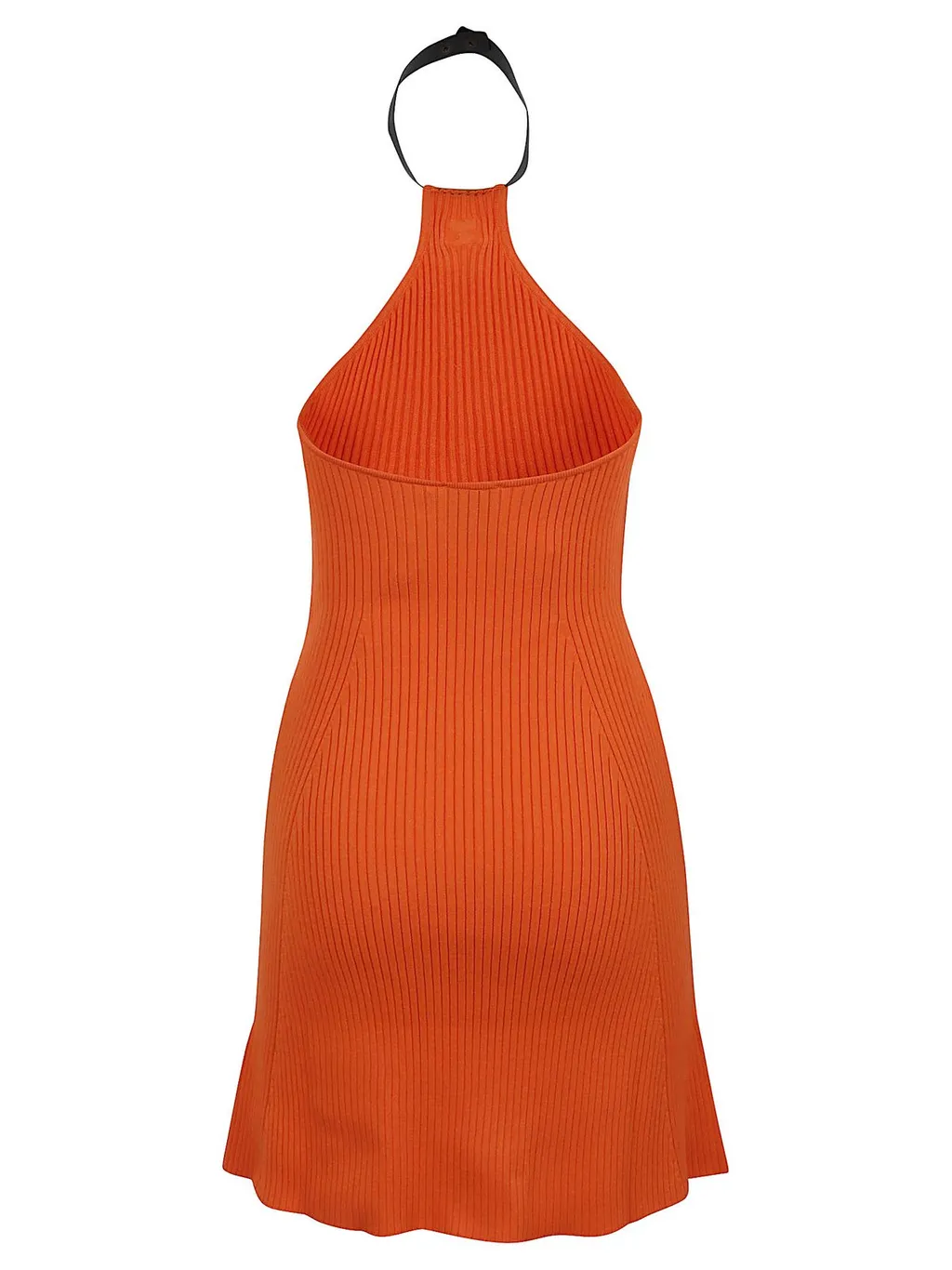 Logo Detailed Ribbed Knit Dress