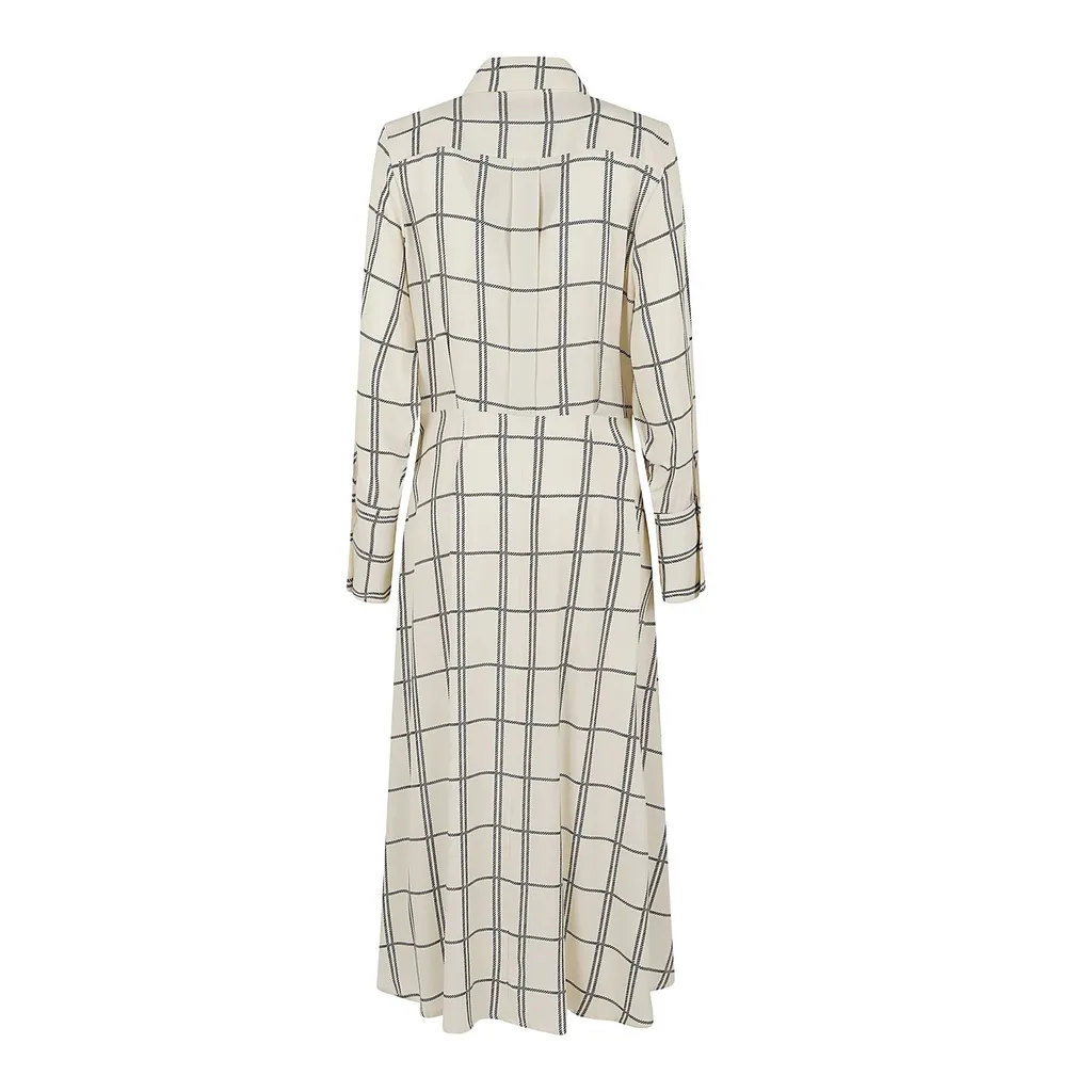 Bordeaux Check Midi Dress