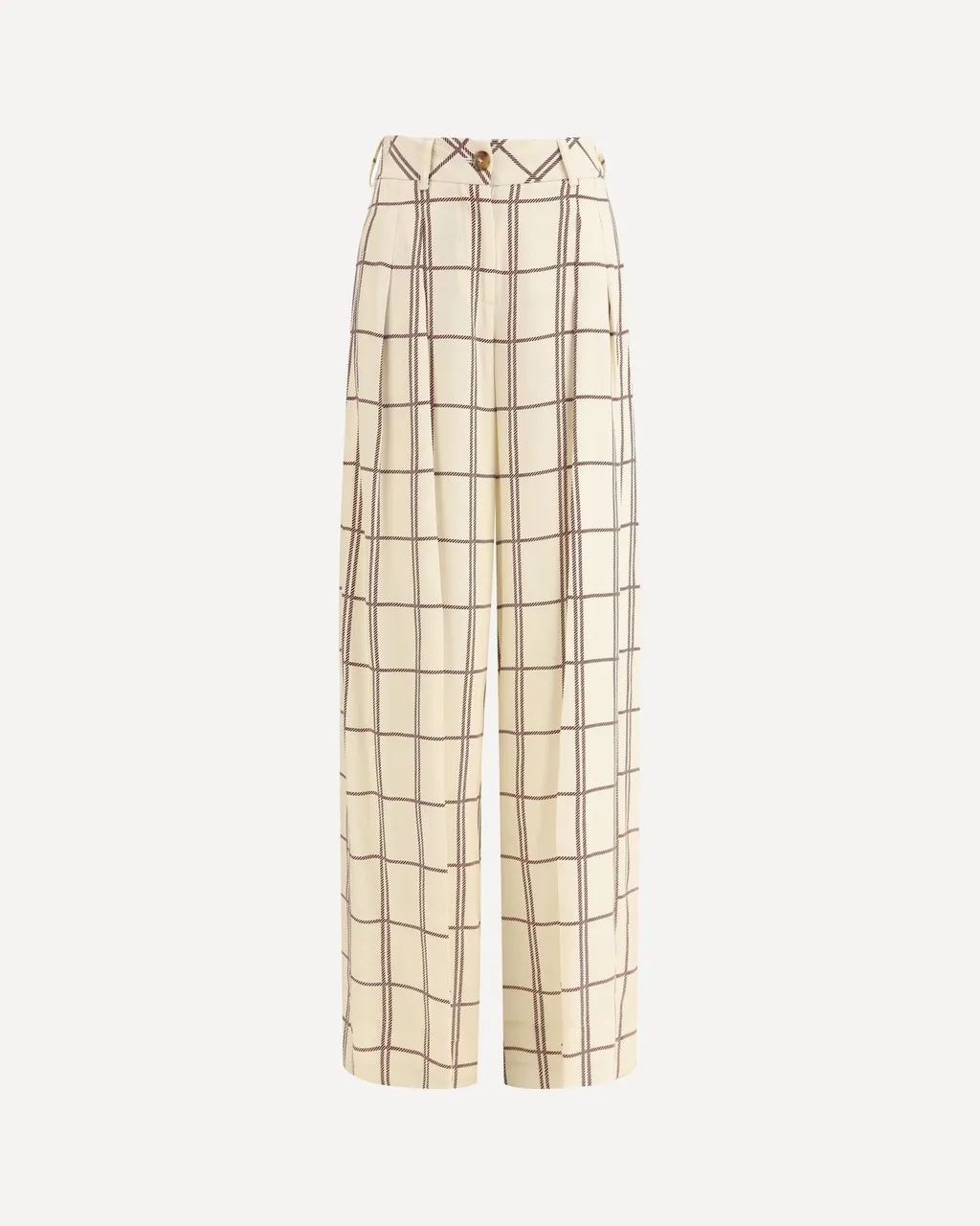 Travel Check Wide-Leg Pants