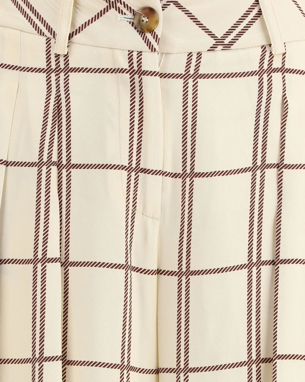 Travel Check Wide-Leg Pants