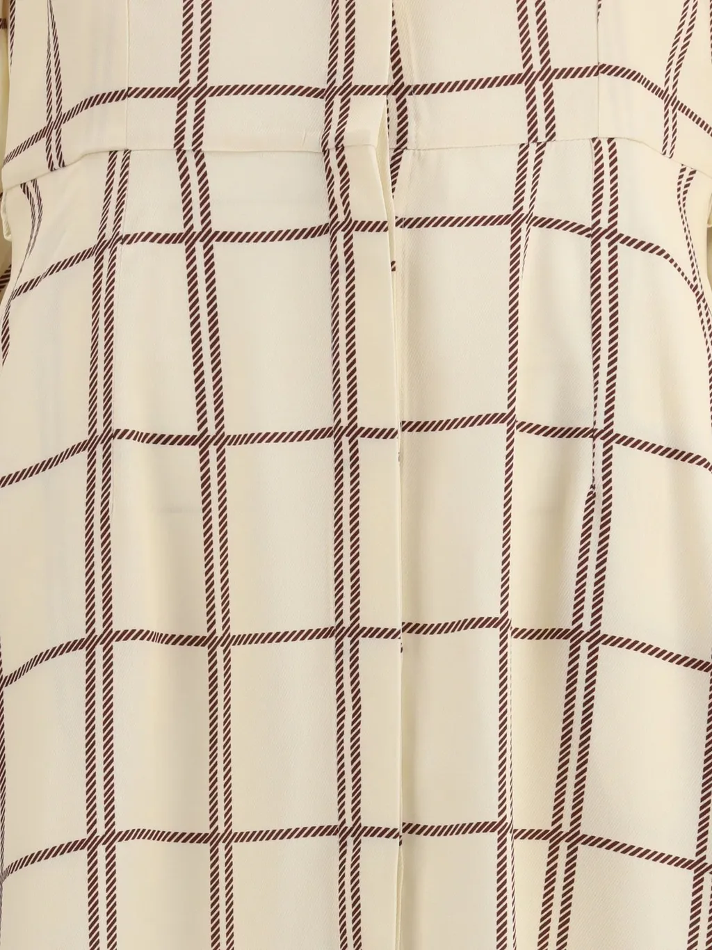 Bordeaux Checked Midi Dress